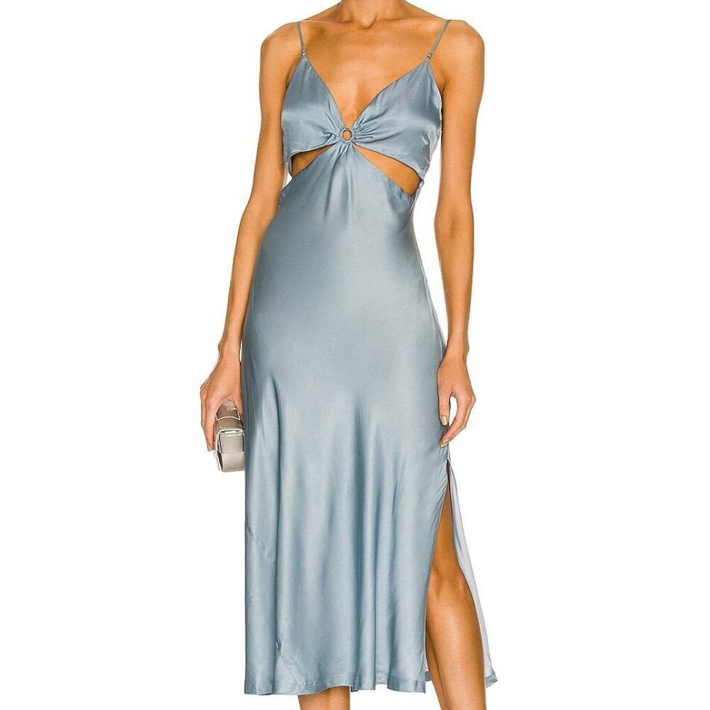 Jonathan Simkhai Eliza Slip Dress in Cove Size Medium NWT